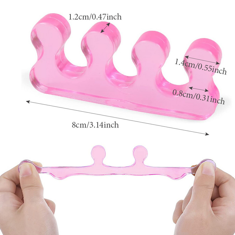 2 buc. Pedichiură Separator de degete din silicon moale Manichiură Unghii flexibile Distanțiere pentru degete Distanțiere de îndreptare Instrumente de îngrijire a unghiilor de la picioare