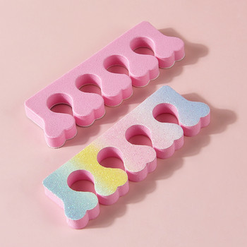 10 τεμάχια (5 ζεύγη) Νέα Nail Art Toes Separator Color Gradient Shiny Separators Soft Gel UV Polish Tool Pedicure Supplies