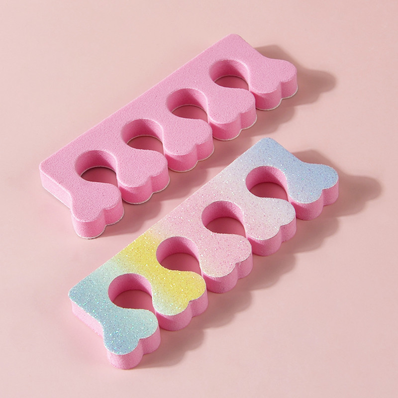 10 vnt (5 poros) Naujas nagų dailės pirštų atskyriklis, spalvos gradientas, blizgus separatorius, minkštas gelis UV lakas, pedikiūro įrankių salono reikmenys