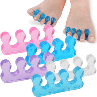 2PCS Силиконов маникюр Педикюр Гел за разделяне на пръстите Гъвкав дистанционер за разделяне на пръстите на краката Изправяне на ноктите на краката Инструменти за грижа за краката