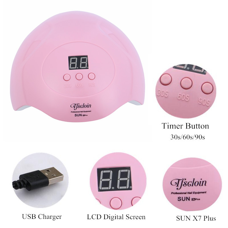 45 W nagų džiovintuvas LED UV nagų lempa LCD ekranas 15 LED lemputė visų tipų gelinio lako lako džiovinimo lempa USB jungties nagų įrankis