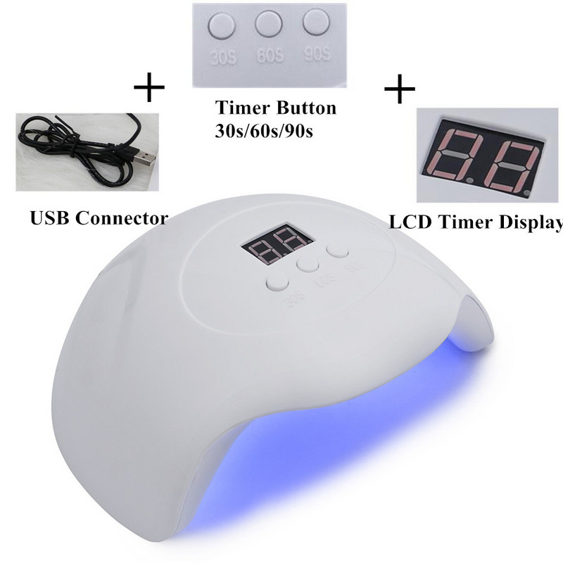 45 W nagų džiovintuvas LED UV nagų lempa LCD ekranas 15 LED lemputė visų tipų gelinio lako lako džiovinimo lempa USB jungties nagų įrankis