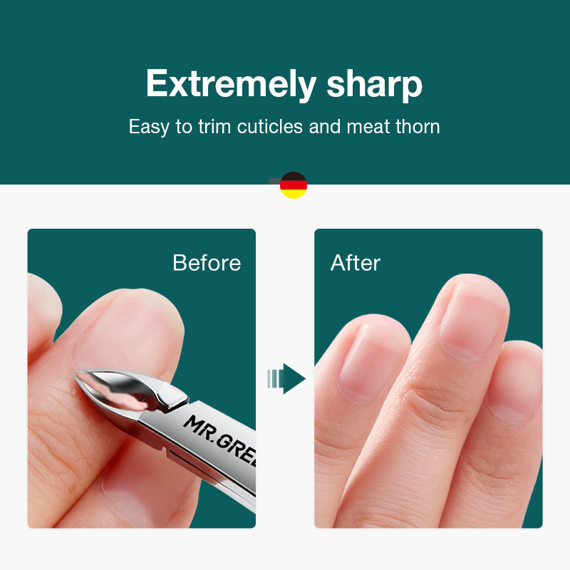 MR.GREEN nagų odelių žirklės manikiūro žirklės nerūdijančio plieno pincetas kirpimo mašinėlė negyvos odos šalinimo žirklinė stūmimo įrankio kirpyklė