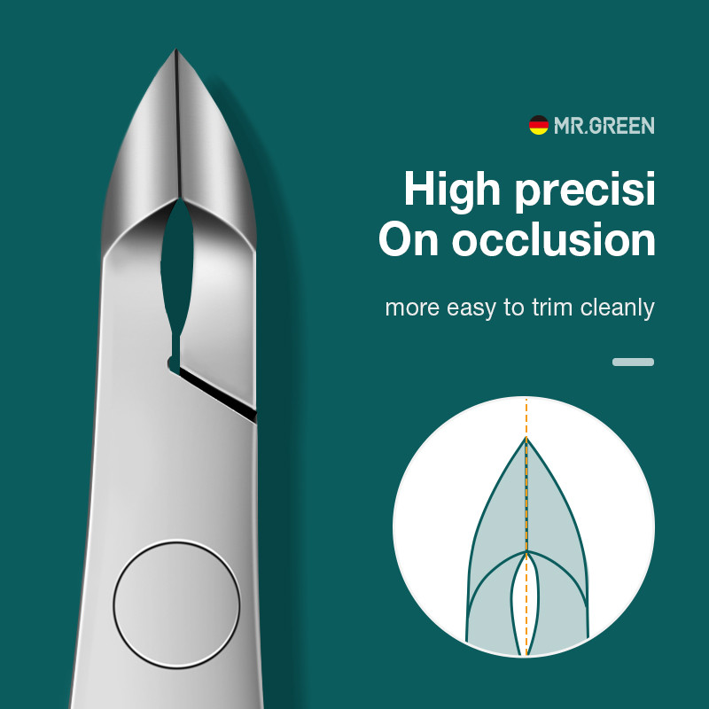 MR.GREEN nagų odelių žirklės manikiūro žirklės nerūdijančio plieno pincetas kirpimo mašinėlė negyvos odos šalinimo žirklinė stūmimo įrankio kirpyklė