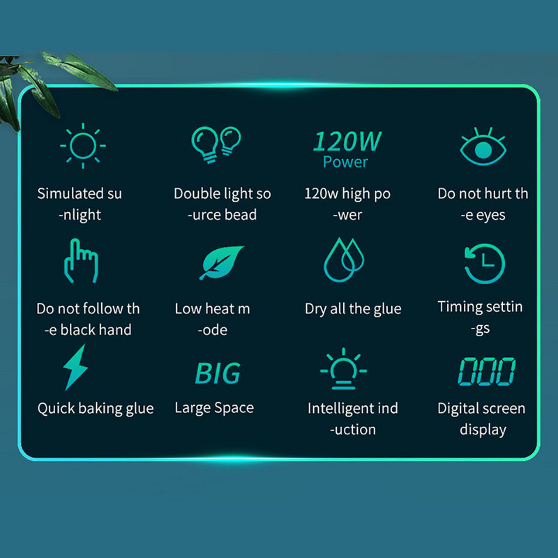 Nagų džiovintuvas LED nagų lempa UV lempa, skirta sukietinti visus gelinius nagų lakus su judesio jutikliu manikiūro pedikiūro salono įrankių laikmatis