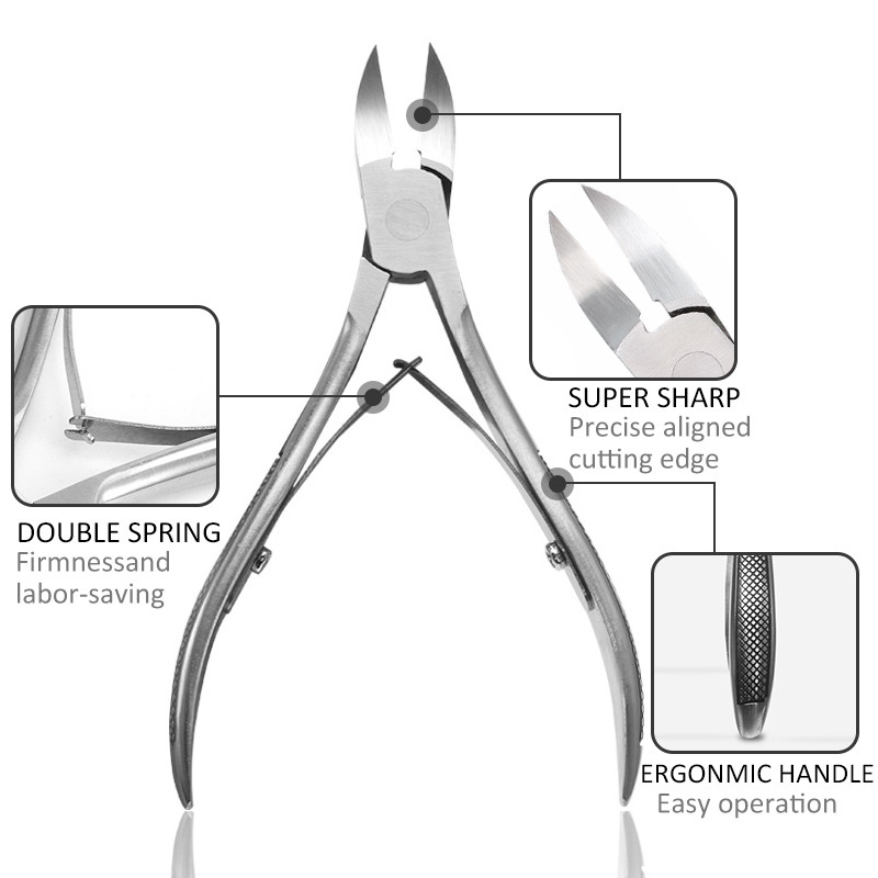 1db Sliver Lábujjköröm Benőtt Köröm Art Cuticle Clipper Clipper Élvágó Manikűr Olló Fogó Szerszám Pedikűr Elhalt Bőr eltávolító