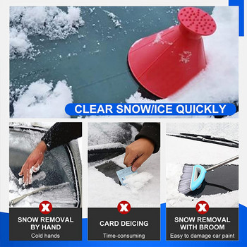 Δωρεάν αποστολή 2/4 τμχ Auto Car Magic Windshield Ice Scraper Oil Funnel Snow Remover Shovel Window Scrapers Cone Deiceing