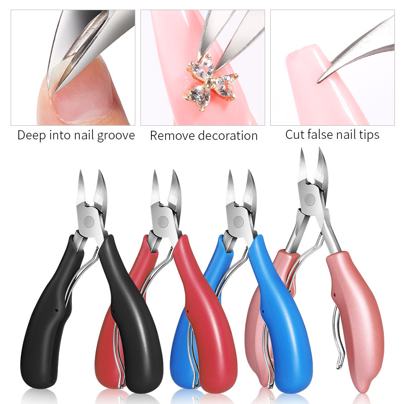 BORN PRETTY Clipper profesionist pentru arta unghiilor, tăietor pentru piele moartă, lustruit, tăietor de unghii din oțel inoxidabil, foarfecă, instrumente de îngrijire a unghiilor