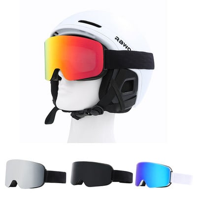 Мъже Жени Големи ски очила Двуслойни лещи против мъгла UV сноуборд очила OTG Ветроустойчиви зимни моторни шейни Снежни очила Маска