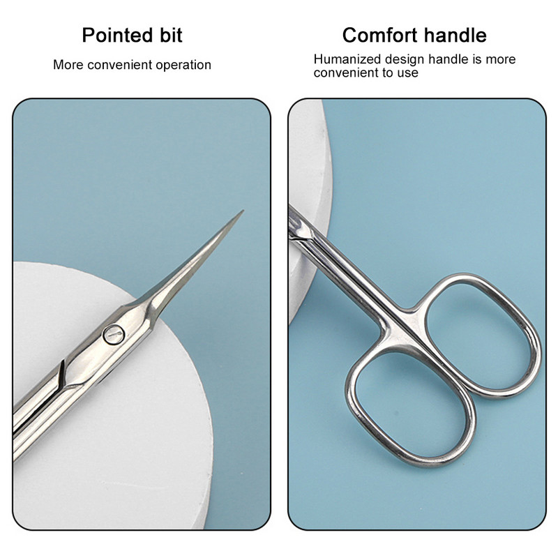 Nerūdijančio plieno negyvos odos žirklės Rusiško stiliaus išankstinio apdorojimo manikiūro įrankiai Nešiojami negyvos odos kirpimo smailūs grožio žirklės