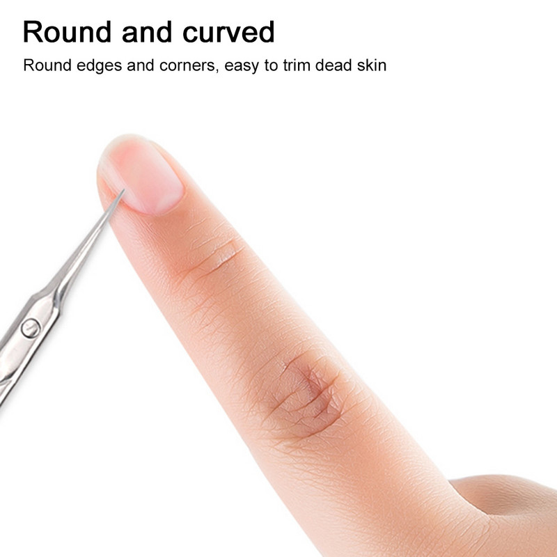 Nerūdijančio plieno negyvos odos žirklės Rusiško stiliaus išankstinio apdorojimo manikiūro įrankiai Nešiojami negyvos odos kirpimo smailūs grožio žirklės