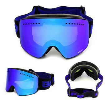Γυαλιά σκι 2021 με μαγνητικό πολωμένο φακό διπλής στρώσης για σκι Αντι-ομίχλη UV400 Γυαλιά Snowboard Ανδρικά γυαλιά σκι Γυαλιά για σκι