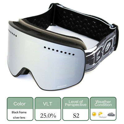 Ochelari de schi 2021 cu lentile polarizate magnetice dublu strat Ochelari de schi anti-aburi UV400 pentru snowboard barbati femei ochelari de schi Ochelari