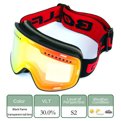 Ochelari de schi 2021 cu lentile polarizate magnetice dublu strat Ochelari de schi anti-aburi UV400 pentru snowboard barbati femei ochelari de schi Ochelari