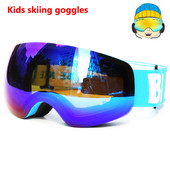 Snieglenčių akiniai 4-15 metų vaikams veidrodis slidinėjimo akiniai akiniai Dvigubi lęšiai UV400 nuo rasojimo vaikams slidinėjimo kaukės akiniai berniukams mergaitėms