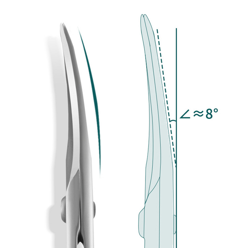 Foarfece profesionale pentru cuticule din oțel inoxidabil pentru îndepărtarea pielii moarte pentru unghii pentru unghii Foarfece pentru unghii pentru manichiură cu vârf curbat