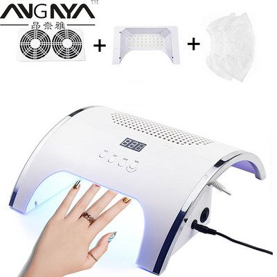 Lampă de manichiură 2in1 80W și aspirator de manichiură Aparat de fototerapie cu lumină LED Aparat de manichiură cu uscare rapidă Uscător de unghii