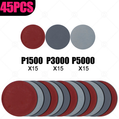 60 de bucăți 5 inch 121 mm hârtie șmirghel rotundă pentru șlefuit cu disc Polizor mașină șlefuit șlefuit șmirghel granulație 800 1200 1500 2000 3000 5000