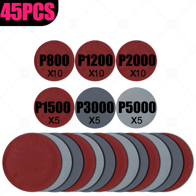 60 de bucăți 5 inch 121 mm hârtie șmirghel rotundă pentru șlefuit cu disc Polizor mașină șlefuit șlefuit șmirghel granulație 800 1200 1500 2000 3000 5000