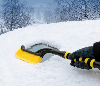 Treeligo autós hókaparó jégtisztító lapát kefe lapát autóhoz Szélvédő Ablak Hótisztító kaparóeszköz Winter 2 az 1-ben