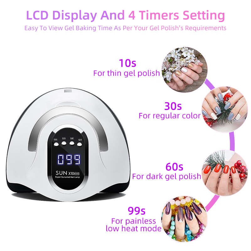 66 lămpi LED UV pentru unghii Lampă de uscare a unghiilor pentru manichiură Lumină UV pentru unghii cu gel cu senzor inteligent Instrumente profesionale pentru salonul de unghii