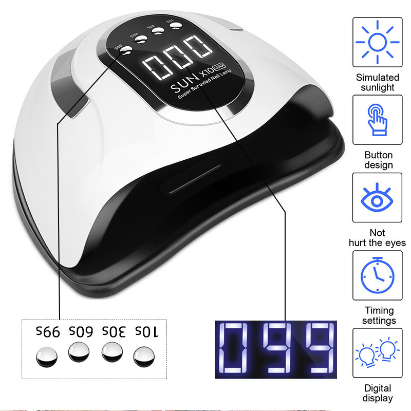 66 lămpi LED UV pentru unghii Lampă de uscare a unghiilor pentru manichiură Lumină UV pentru unghii cu gel cu senzor inteligent Instrumente profesionale pentru salonul de unghii