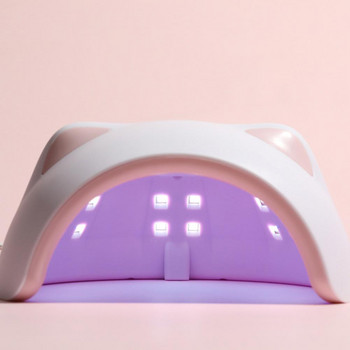 Λάμπα νυχιών 20LED Ευφυής ανίχνευση Απλή ψηφιακή οθόνη αφτιού από PVC Cat Ear Μηχανή μανικιούρ με UV LED για ομορφιά