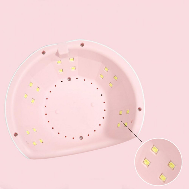 Lampă pentru unghii cu 20 LED-uri, cu detecție inteligentă, simplă, ureche de pisică din PVC, ecran digital cu afișaj LED UV, mașină de manichiură pentru frumusețe