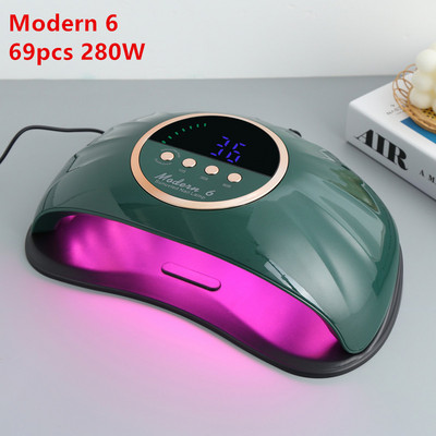 Lampă cu LED pentru uscător de unghii, modernă, 6 280W, lampă UV pentru întărirea tuturor lacurilor de unghii cu gel cu senzor de mișcare, manichiură, pedichiură, instrument de salon