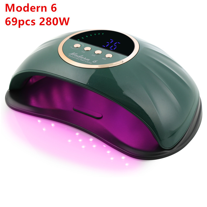 Lampă cu LED pentru uscător de unghii, modernă, 6 280W, lampă UV pentru întărirea tuturor lacurilor de unghii cu gel cu senzor de mișcare, manichiură, pedichiură, instrument de salon
