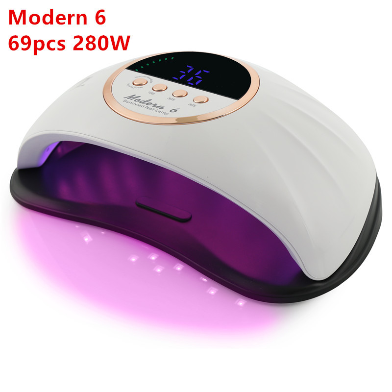 Lampă cu LED pentru uscător de unghii, modernă, 6 280W, lampă UV pentru întărirea tuturor lacurilor de unghii cu gel cu senzor de mișcare, manichiură, pedichiură, instrument de salon