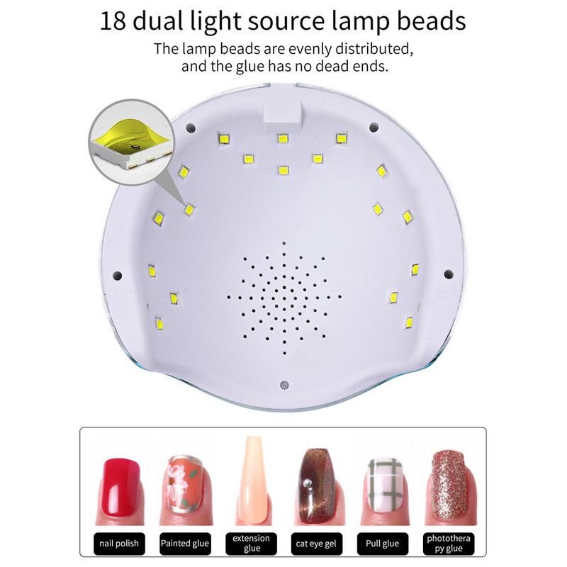 Uscător de unghii profesional cu LED UV, sigur, durabil, uscător de întărire cu oja, uscător de unghii cu gel cu inducție automat pentru instrument de manichiură
