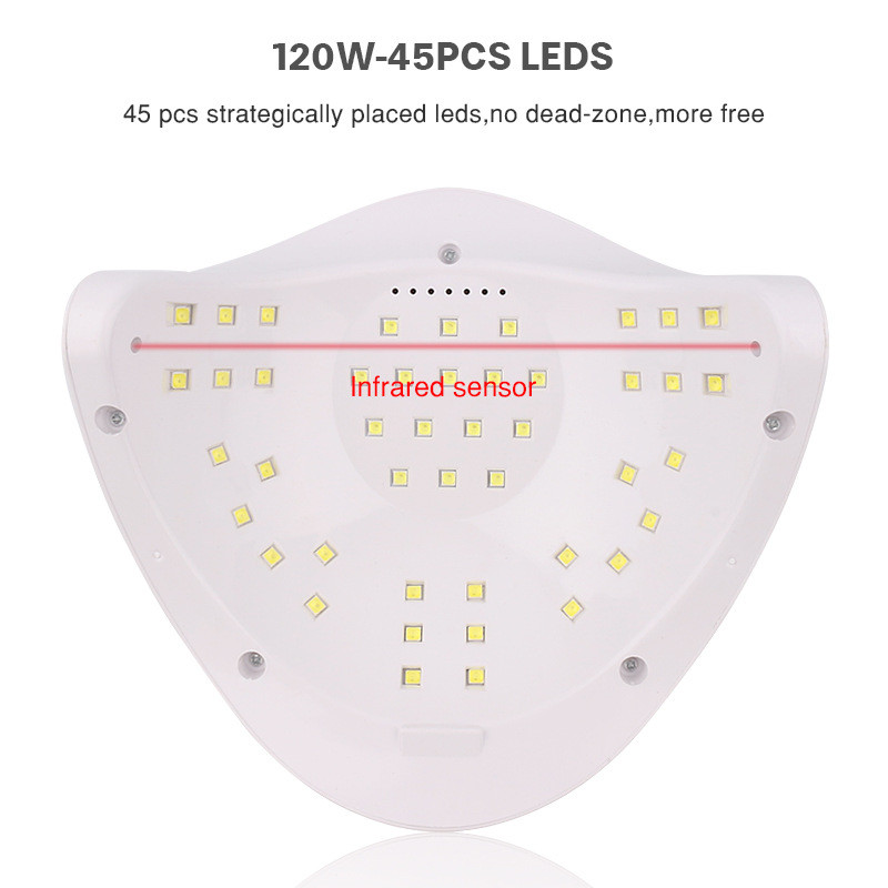 Uscător de unghii SUNX5MAX 90W 45 buc. LED-uri UV LED Lampă pentru unghii pentru lac cu gel, putere dublă, uscare rapidă cu senzor automat, lampă pentru salon de manichiură