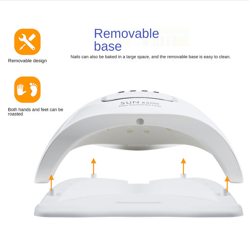 Uscător de unghii SUNX5MAX 90W 45 buc. LED-uri UV LED Lampă pentru unghii pentru lac cu gel, putere dublă, uscare rapidă cu senzor automat, lampă pentru salon de manichiură
