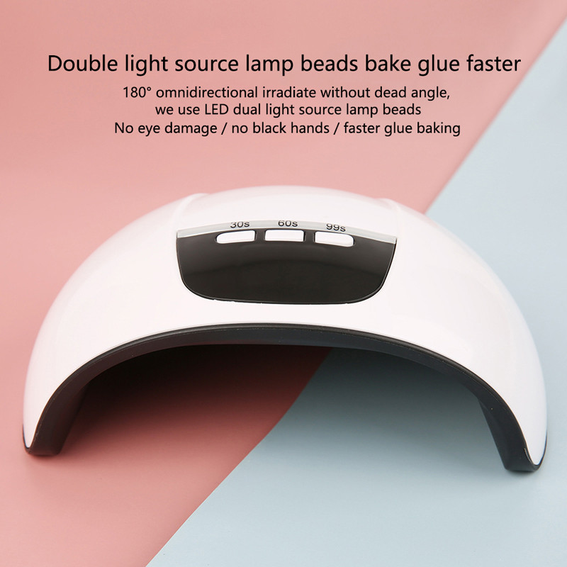 Aparat de fototerapie pentru unghii USB /54W portabil cu 15 margele de lampa Uscator de fixare a unghiilor cu viteze multiple Lampa UV Display LCD pentru unghii cu gel