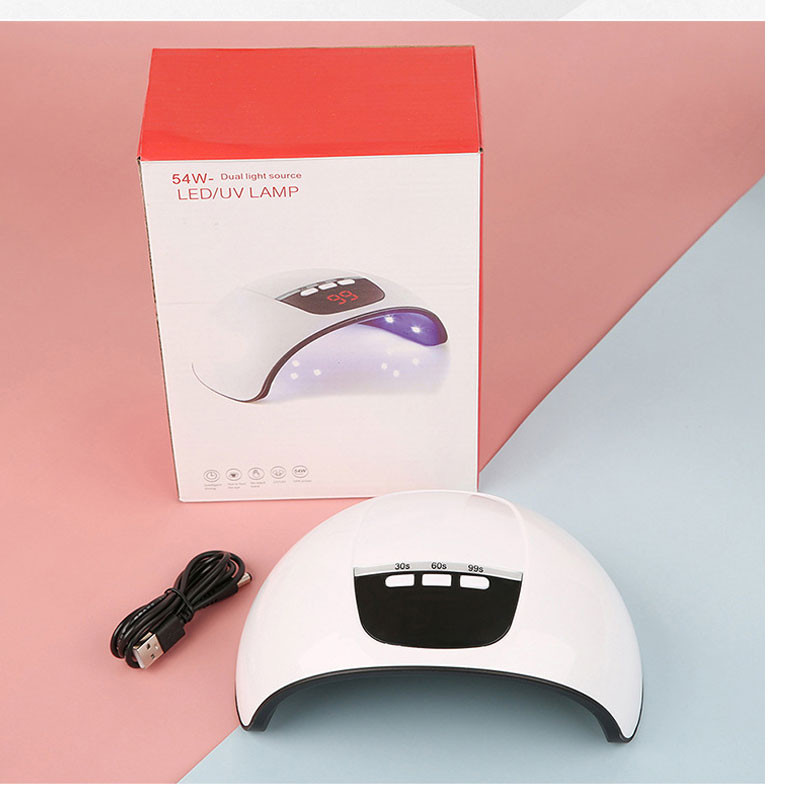 Aparat de fototerapie pentru unghii USB /54W portabil cu 15 margele de lampa Uscator de fixare a unghiilor cu viteze multiple Lampa UV Display LCD pentru unghii cu gel