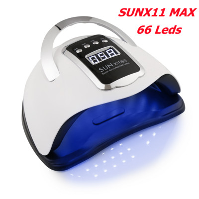 280 W X11 MAX UV LED körömlámpa manikűr géllakk szárítógéphez nagy LCD Touch 66LEDS intelligens körömszárítóval