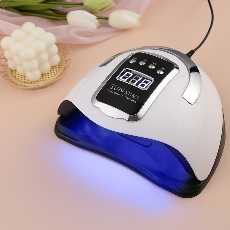 280 W X11 MAX UV LED körömlámpa manikűr géllakk szárítógéphez nagy LCD Touch 66LEDS intelligens körömszárítóval
