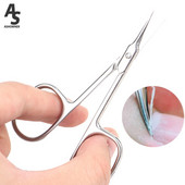 Clătiță pentru cuticulă din oțel inoxidabil Vârf curbat Lamă subțire Foarfece pentru cuticulă Mașină de tuns unghii Dispozitiv pentru îndepărtarea pielii moarte Instrumente de manichiură