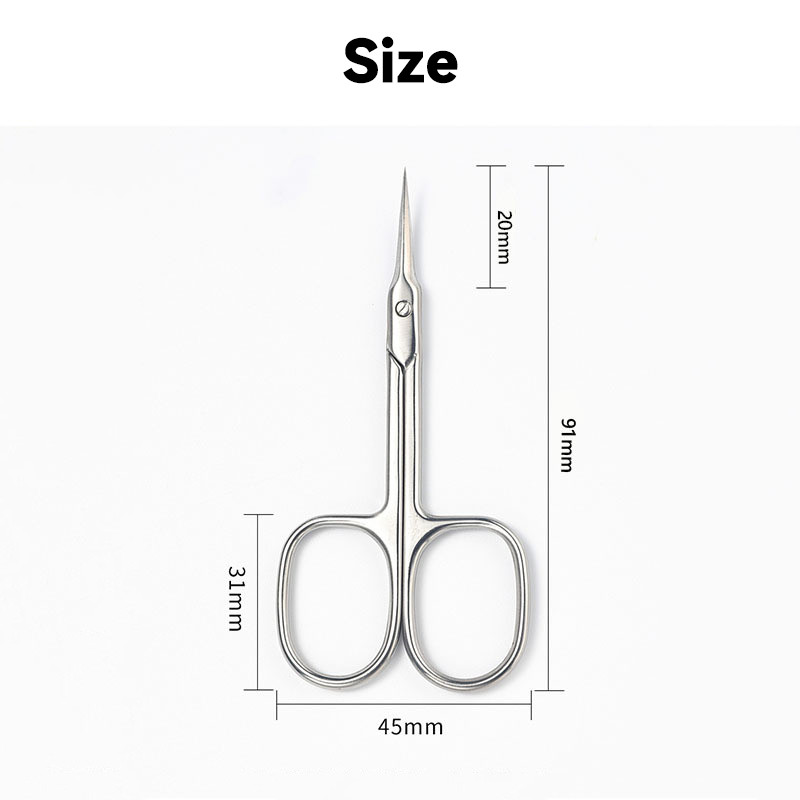 Clătiță pentru cuticulă din oțel inoxidabil Vârf curbat Lamă subțire Foarfece pentru cuticulă Mașină de tuns unghii Dispozitiv pentru îndepărtarea pielii moarte Instrumente de manichiură