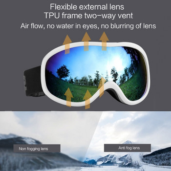 Ски очила за късогледство-Очила против замъгляване Очила за сноуборд UV-защита Очила за сняг Спорт на открито Googles