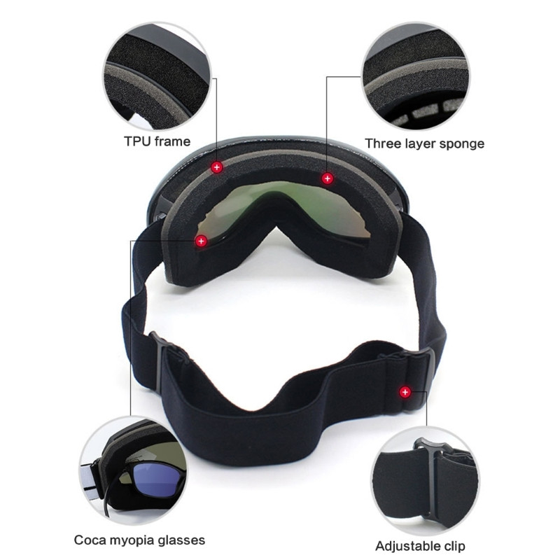Slidinėjimo akiniai trumparegiams akiniai nuo rasojimo snieglenčių akiniai UV apsauga sniego akiniai Lauko sportui Googles