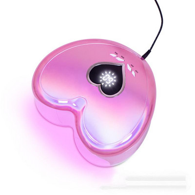 Lampă de uscare a unghiilor Uv/led 96W pentru manichiură în formă de inimă Uscator profesional de lac de unghii Mașină de lumină pentru uscare rapidă a tuturor lacurilor cu gel