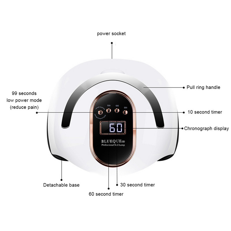 Uscător de unghii Lampă LED pentru unghii Lampă UV pentru lac de unghii cu gel acrilic Lampă pentru terapia cu lumină a unghiilor Senzor inteligent Mașină de manichiură pentru arta unghiilor