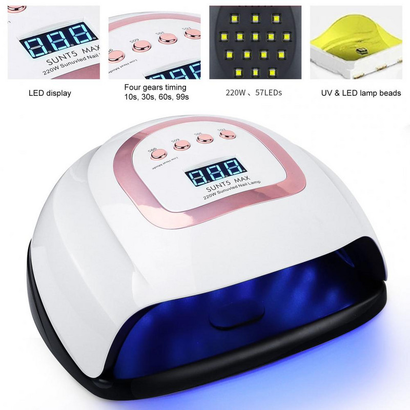 Mini hordozható körömszárító LED UV körömlámpa 220 W Gyorsan száradó Nail Art Tool köröm kellékek profiknak Lampara Led Para Uñas