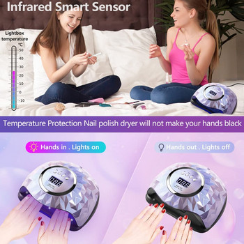 60LED UV λάμπα στεγνώματος νυχιών για γρήγορο στέγνωμα gel Polish Led Nail Lamp 4 Mode Smart Sensor Nail dryer for All Type Gel Nail