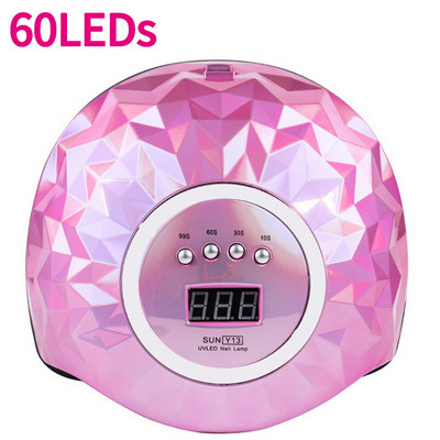 Lampă UV de uscare a unghiilor cu 60 LED pentru uscare rapidă cu gel pentru oje Lampă LED pentru unghii Uscător de unghii cu senzor inteligent în 4 moduri pentru întărirea tuturor tipurilor de gel de unghii