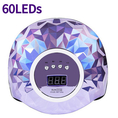 Lampă UV de uscare a unghiilor cu 60 LED pentru uscare rapidă cu gel pentru oje Lampă LED pentru unghii Uscător de unghii cu senzor inteligent în 4 moduri pentru întărirea tuturor tipurilor de gel de unghii