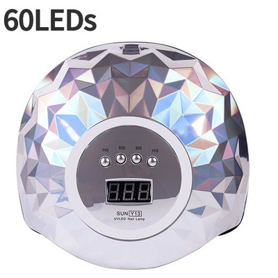 Lampă UV de uscare a unghiilor cu 60 LED pentru uscare rapidă cu gel pentru oje Lampă LED pentru unghii Uscător de unghii cu senzor inteligent în 4 moduri pentru întărirea tuturor tipurilor de gel de unghii
