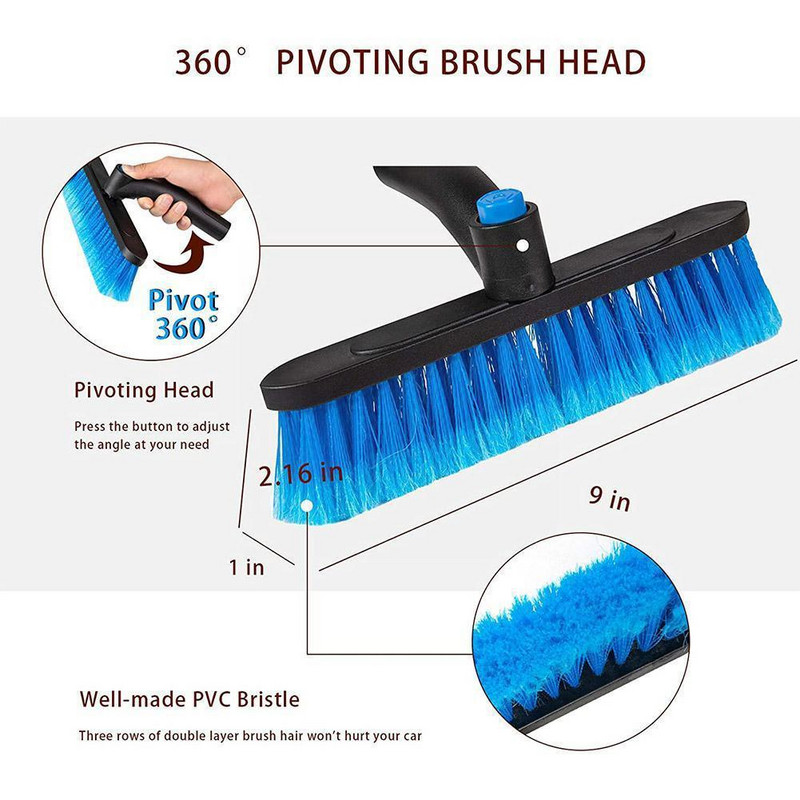 Răzuitor de zăpadă pentru mașină Curățare automată a geamurilor parbrizului în 2 Îndepărtare racletă de zăpadă Îndepărtare răzuire iarnă Lopată Instrument perie Gheață 1 Y0V9